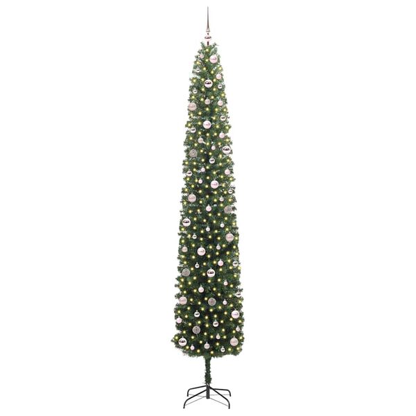 vidaXL Artificial Christmas Tree with 300 LEDs with Stand Green 270 cm