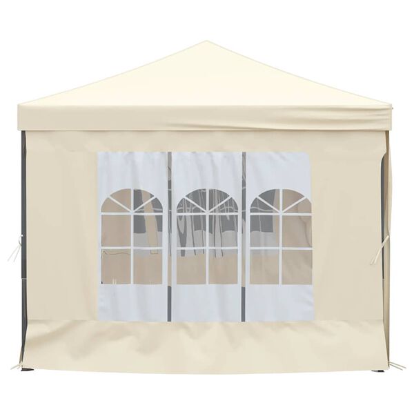 vidaXL Folding Party Tent with Sidewalls Cream 3x6 m