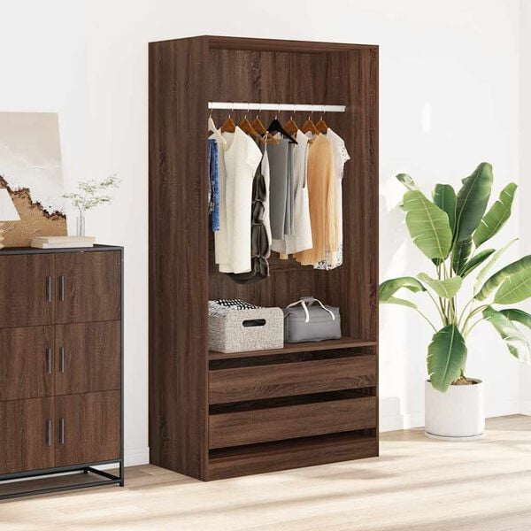 vidaXL Wardrobe Brown Oak 100x50x200 cm Engineered Wood