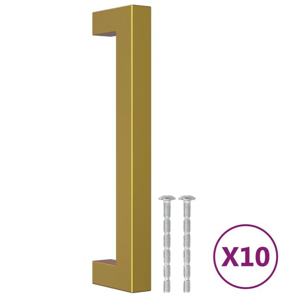 vidaXL Cabinet Handles 10 pcs Gold 128 mm Stainless Steel