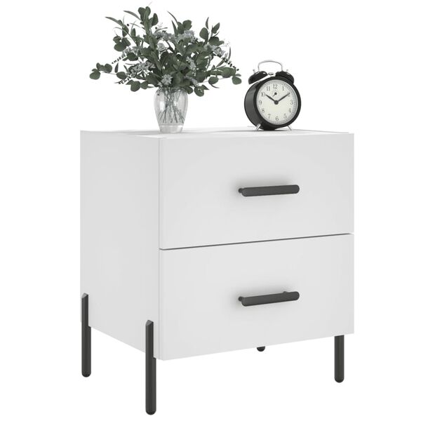 vidaXL Bedside Cabinet White 40x35x47.5 cm Engineered Wood