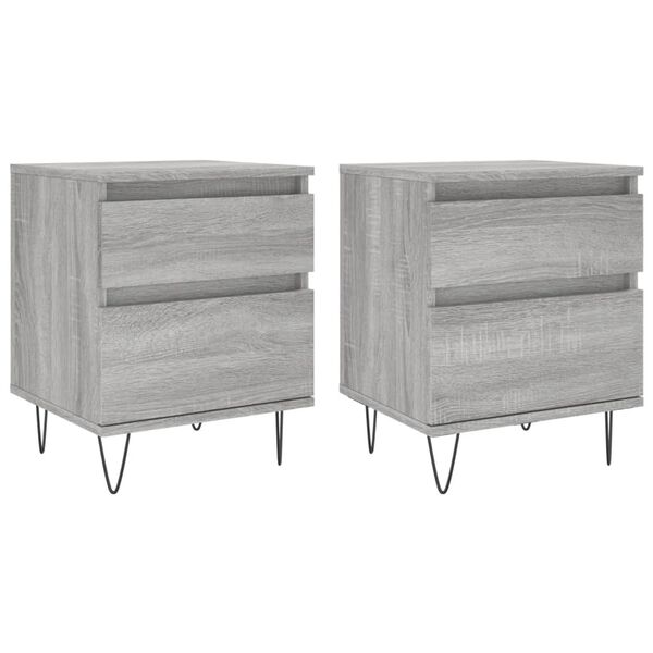 vidaXL Bedside Cabinets 2 pcs Grey Sonoma 40x35x50 cm Engineered Wood