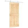 vidaXL Sliding Door Natural and White 90 x 210 cm Solid Pine Wood