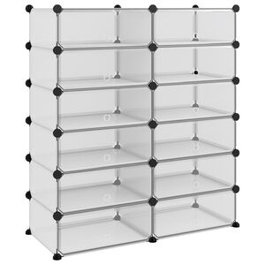 vidaXL Shoe Rack Transparent 94.5x36.5x106 cm PP