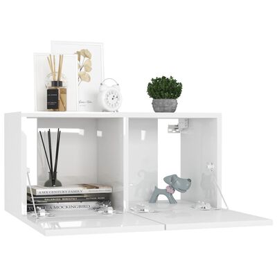 vidaXL 7 Piece TV Cabinet Set High Gloss White Engineered Wood