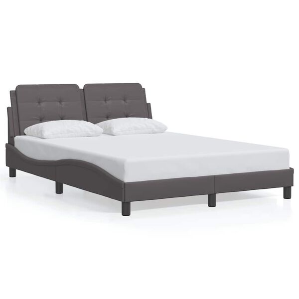vidaXL Bed Frame without Mattress "Zadar" Grey 120x200 cm Faux Leather
