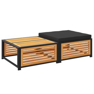 vidaXL Garden Table with Stool Solid Wood Acacia