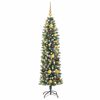 vidaXL Artificial Slim Christmas Tree Green and White 150 cm