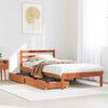 vidaXL Bed Frame without Mattress Wax Brown 90x200 cm Solid Wood Pine