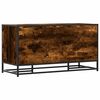 vidaXL Shoe Bench Smoked Oak 100x40x53.5 cm Engineered Wood and Metal