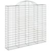 vidaXL Arched Gabion Basket 200x30x180/200 cm Galvanised Iron