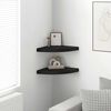 vidaXL Floating Corner Shelves 2 pcs Black 35x35x3.8 cm MDF