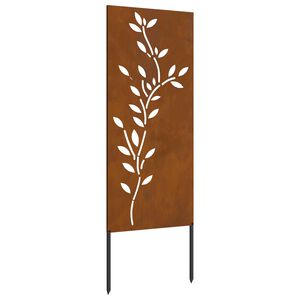 vidaXL Garden Privacy Screen Floral Rusty 50 x 140 cm Weathering Steel