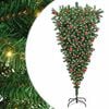 vidaXL Upside-down Artificial Pre-lit Christmas Tree with Ball Set PVC