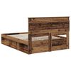 vidaXL Bed Frame with Headboard Old Wood 150 x 200 cm Solid Pine Wood