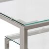 vidaXL Console Table Silver Stainless Steel and Tempered Glass