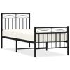 vidaXL Metal Bed Frame without Mattress with Footboard Black 75x190cm