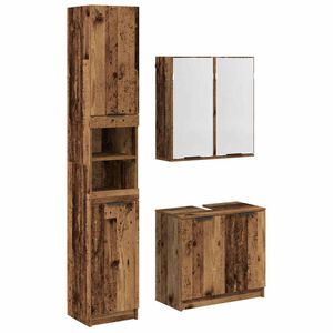 vidaXL Bathroom Cabinet Set 3 pcs Old Wood Engineered Wood
