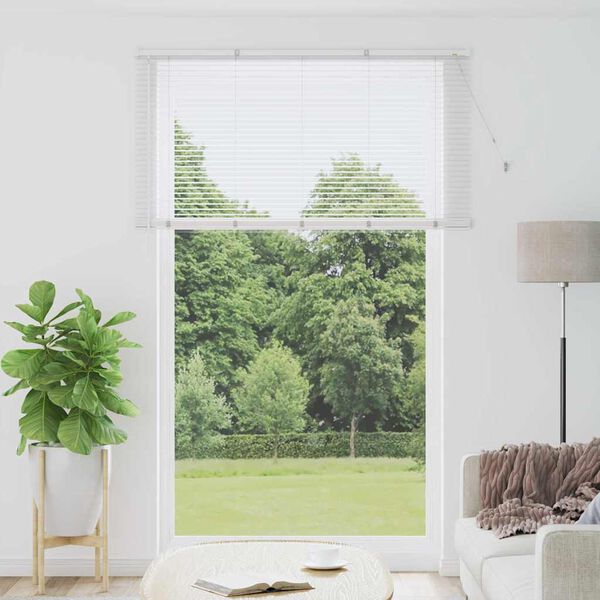 vidaXL Window Blind with Curtains Manual White Aluminium