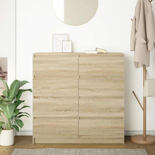 vidaXL Sideboard Sonoma Oak 100x35x99 cm Engineered Wood