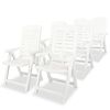 vidaXL Garden Chair | Set of 6 | White | Plastic | Standard | Foldable