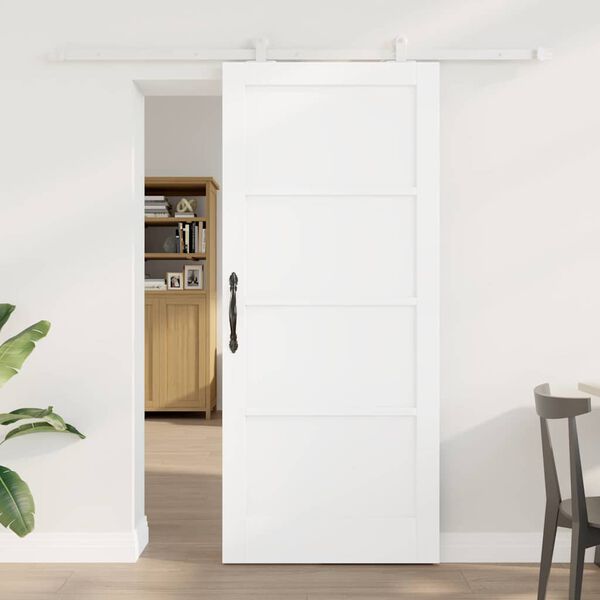 vidaXL Sliding Door ORKDAL White 86 x 198.5 cm Solid Pine Wood