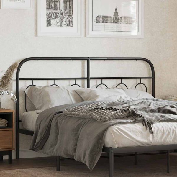 vidaXL Metal Replace Headboard Black 150 cm
