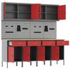 vidaXL Work Cabinet with Drawer 10 pcs Red Engineered Wood and Steel