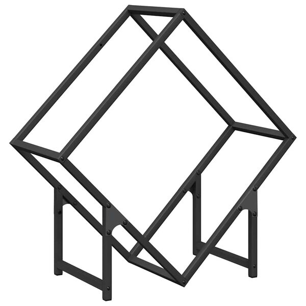 vidaXL Firewood Rack Black 60x25x60 cm Cold-rolled steel