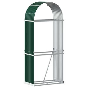 vidaXL Log Holder Green 80x45x190 cm Galvanised Steel