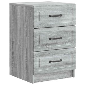 vidaXL Bedside Cabinet Grey Sonoma 43 x 41 x 63.5 cm Engineered Wood