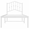 vidaXL Metal Bed Frame without Mattress with Headboard White 75x190cm