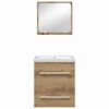 vidaXL Bathroom Furniture Set 2 pcs Black Oak Engineered Wood