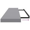 vidaXL Floating Wall Shelves 2 pcs Grey 120x23.5x3.8 cm MDF