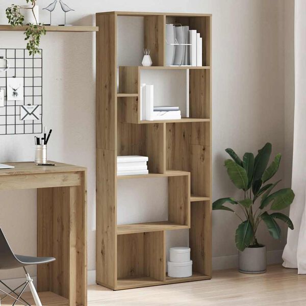 vidaXL Bookcase Artisan Oak 67x24x161 cm Engineered Wood