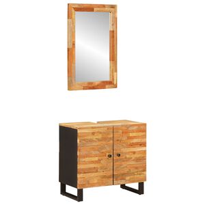 vidaXL Bathroom Sets with Storage 2 pcs Natural Solid Mango Wood