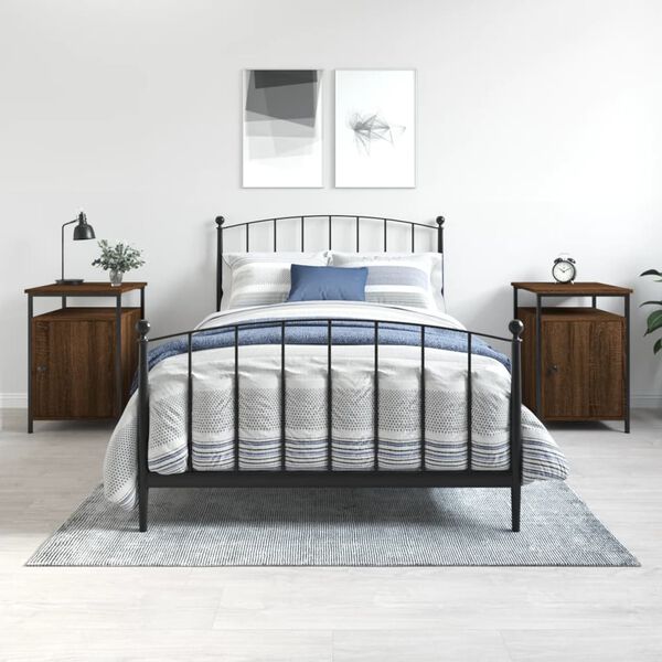 vidaXL Bedside Cabinets 2 pcs Brown Oak 40x42x60 cm Engineered Wood