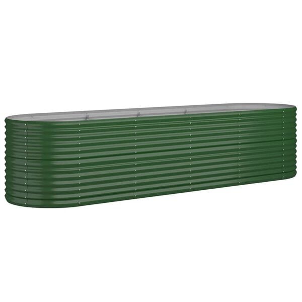 vidaXL Garden Raised Bed Galvanised Steel 296x80x68 cm Green