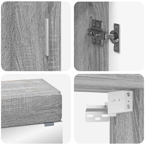 vidaXL Bathroom Furniture Set TULUM Grey Sonoma Engineered Wood