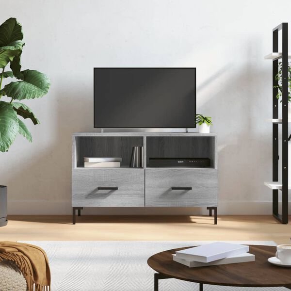 vidaXL TV Cabinet Grey Sonoma 80x36x50 cm Engineered Wood
