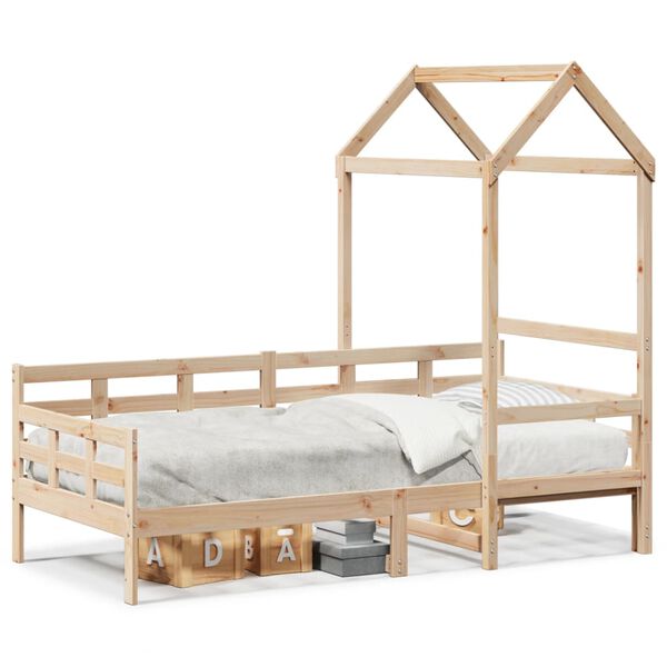 vidaXL Day Bed with Roof without Mattress 80x200 cm Solid Wood