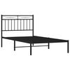 vidaXL Metal Bed Frame without Mattress with Headboard Black 100x190cm