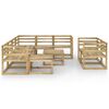 vidaXL 10 Piece Garden Lounge Set Green Impregnated Pinewood