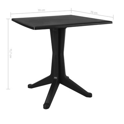 vidaXL Garden Table Anthracite 70x70x71.7 cm Plastic