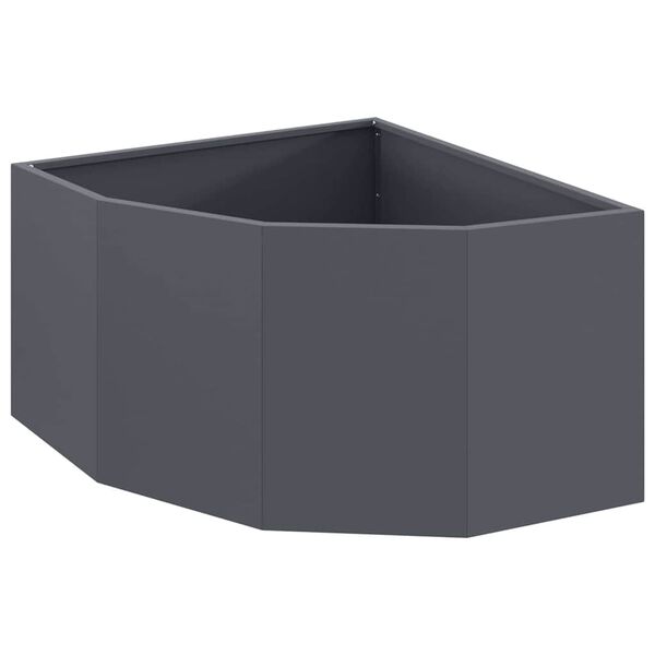 vidaXL Corner Planter Anthracite 60 x 60 x 35 cm Steel