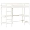 vidaXL Loft Bed without Mattress White 90x190 cm Single Solid Wood Pine