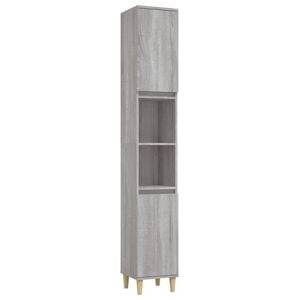 vidaXL Bathroom Cabinet Grey Sonoma 30x30x190 cm Engineered Wood
