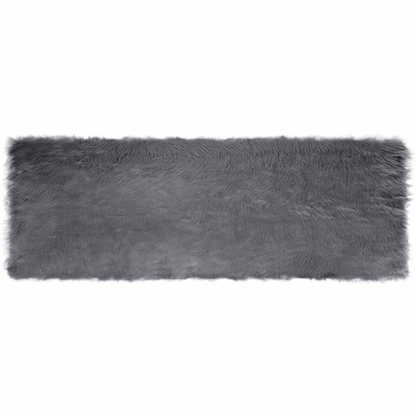 vidaXL Faux Sheepskin Rug Tafalla Anthracite 80 x 250 cm Polyester