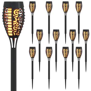vidaXL Outdoor Solar Lights with Ground Spike 12 pcs Warm White ABS