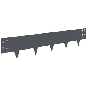 vidaXL Lawn Edging 10 pcs 100 x 20 cm Steel Anthracite